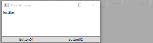 Button01を押すとTextBoxのテキストが、Button02を押すと、Button02のCaptionがメッセージ・ダイアログ・ボックスに表示される