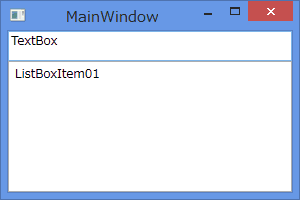 ListBoxとTextBoxを持つウィンドウ