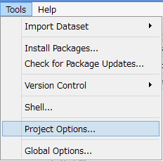 Tools→Project Option