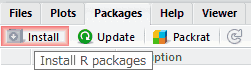 右下の枠で、「Packages」タブを選択し、「Install」をクリックします。