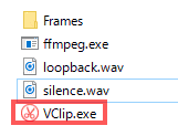 ダウンロードしたファイルを解凍します。回答したアイル内の「Vclip.exe」を実行すると使用できます。
