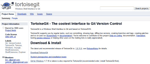 TortoiseGitトップページ
