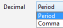 「Decimal」は、小数点の区切り記号です。