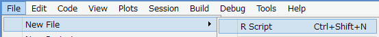 Rスクリプトを新規作成します