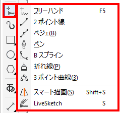 Coreldrawで線 ベクトル オブジェクト を描く